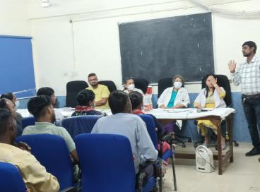 GNEC organized a de- addiction awareness program on 3rd May, 2023 for our class III and class IV workers in association with "The Delhi Inter- group of Alcoholics Anonymous