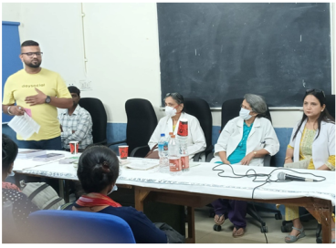 GNEC organized a de- addiction awareness program on 3rd May, 2023 for our class III and class IV workers in association with "The Delhi Inter- group of Alcoholics Anonymous